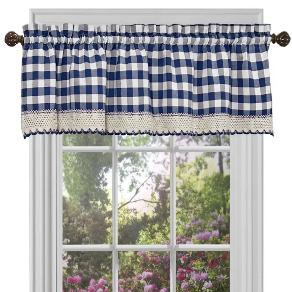 Woven Trends Farmhouse Curtains Kitchen Décor, Buffalo Plaid Valance, Classic